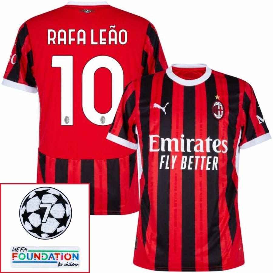 AC Milan Home Fan Jersey 2024/25 Patches UCL UEFA Foundation (Official Printing)