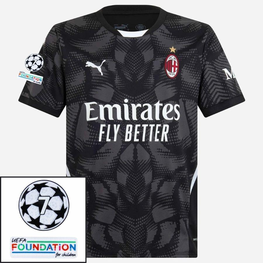 Ac Milan Gk Home 2024/25 Patches Ucl Uefa Foundation (Official Printing)