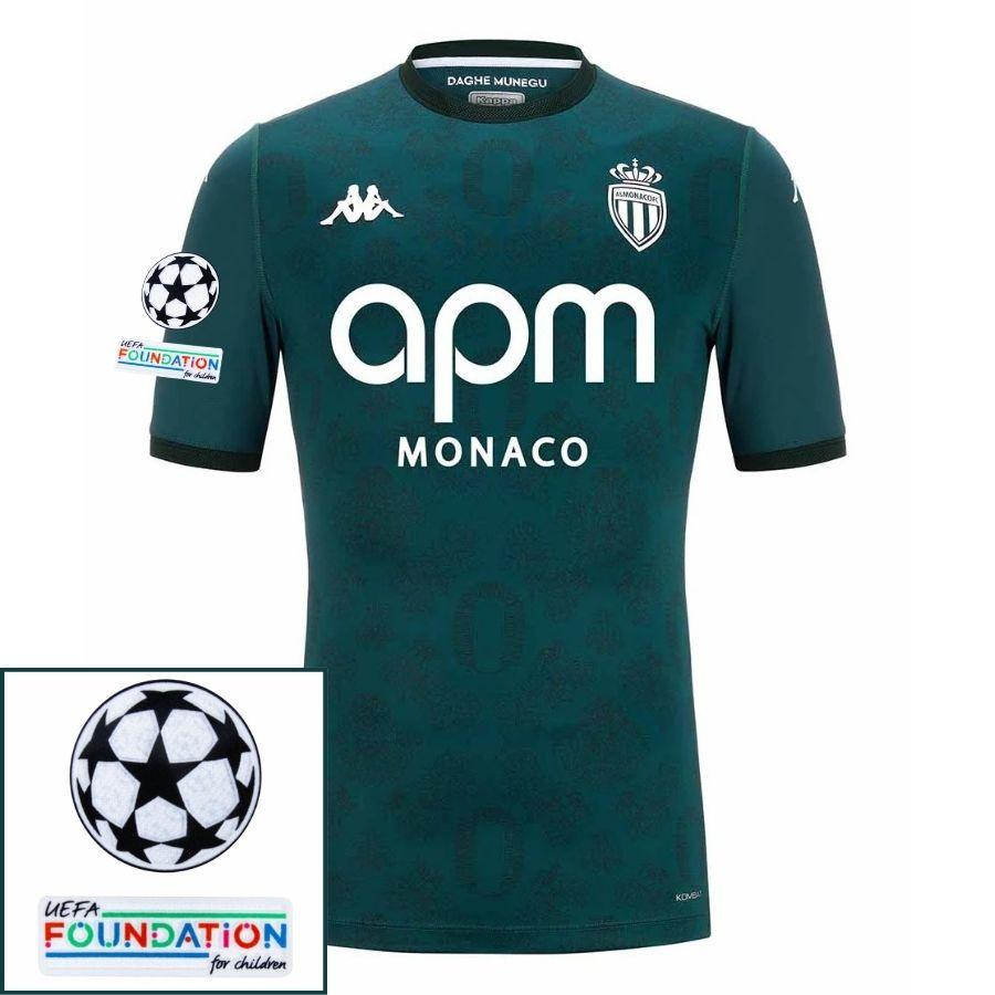 Monaco Away Fan Jersey 2024/25 Patches Ucl Uefa Foundation (Official Printing)