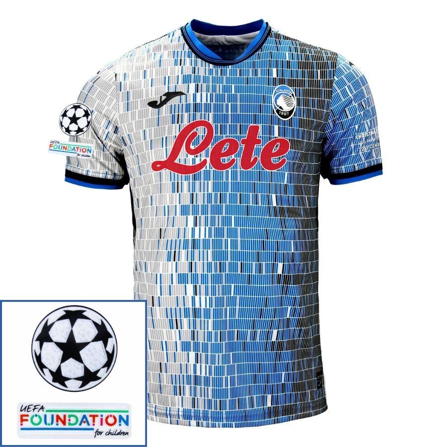 Atalanta Fan Jersey 2024/25 Patches Ucl Uefa Foundation (Official Printing)