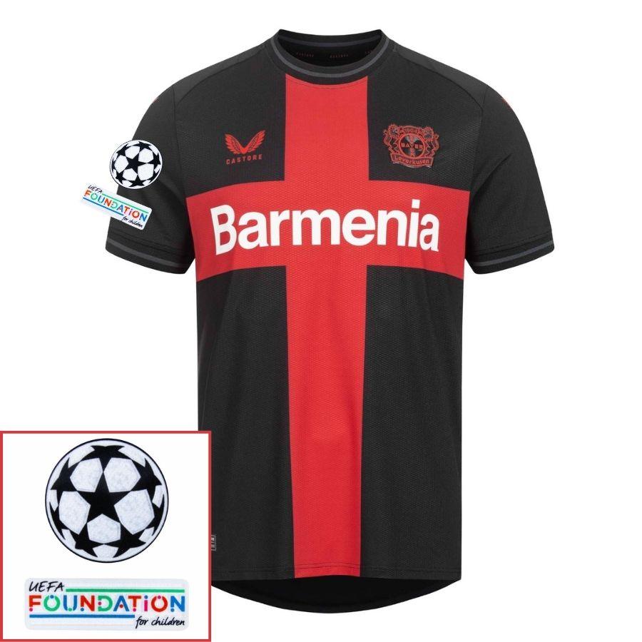 Bayer 04 Leverkusen Wirtz 10 Home Fan Jersey 2023/24 Patches UCL UEFA Foundation (Official Printing)