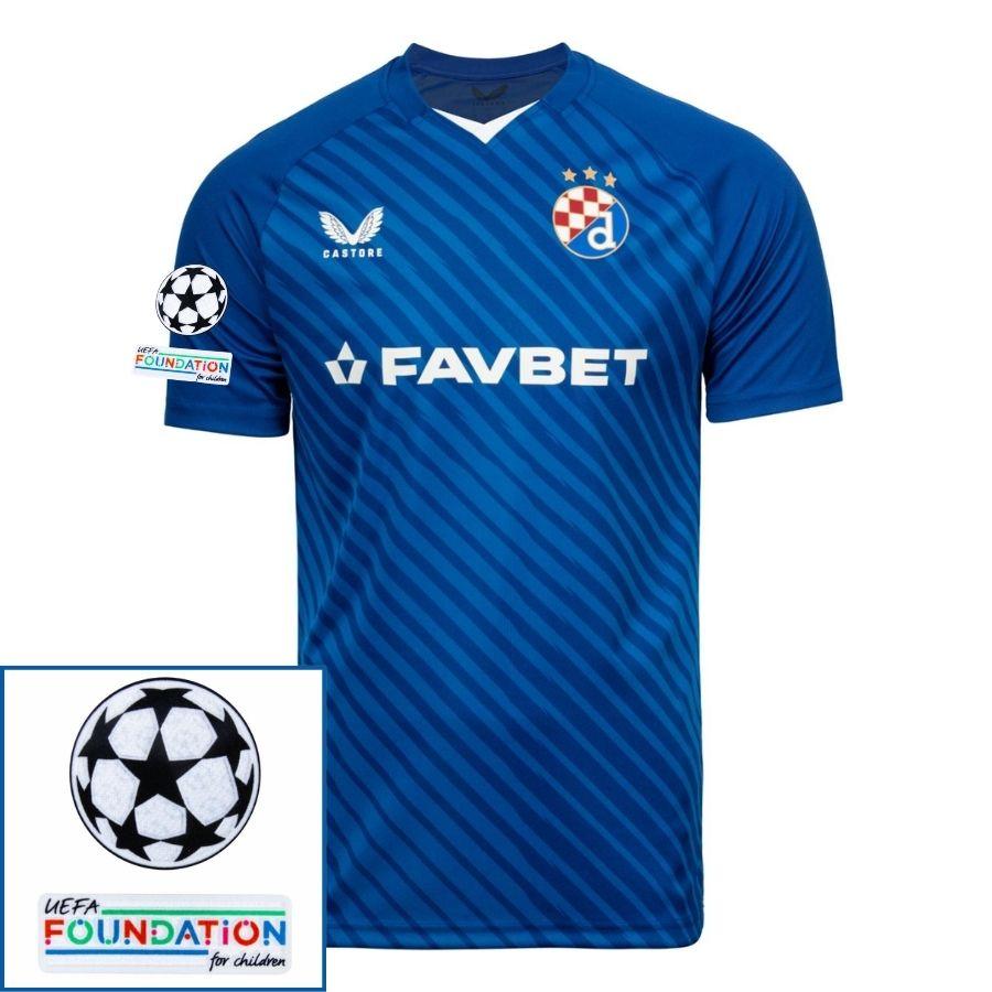 Dinamo Zagreb Home 2024/25 Patches Ucl Uefa Foundation (Official Printing)