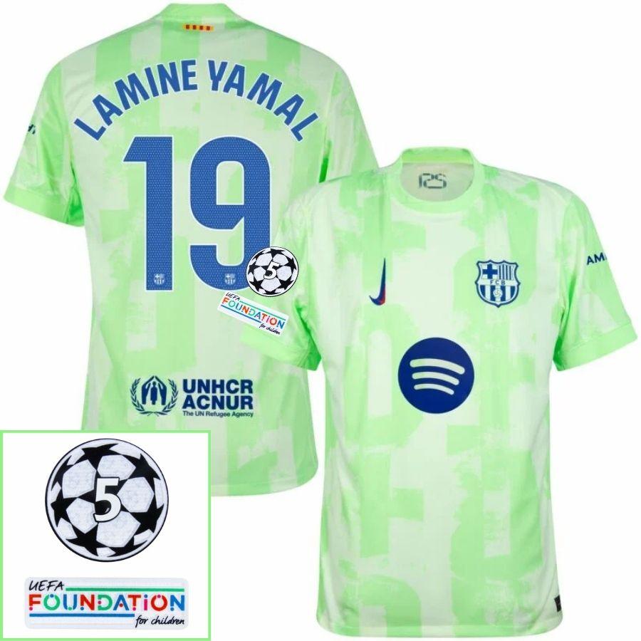 Barcelona Lamine Yamal 19 Third 2024/25 Patches Ucl Uefa Foundation (Official Printing)