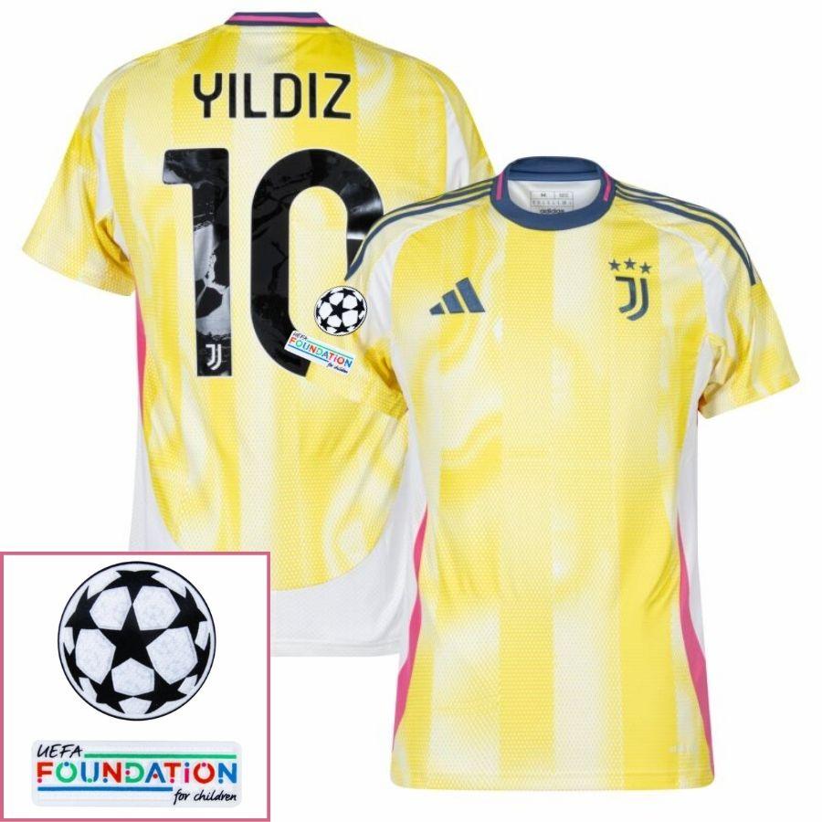 Juventus Yldiz 10 Away 2024/25 Patches Ucl Uefa Foundation (Official Printing)