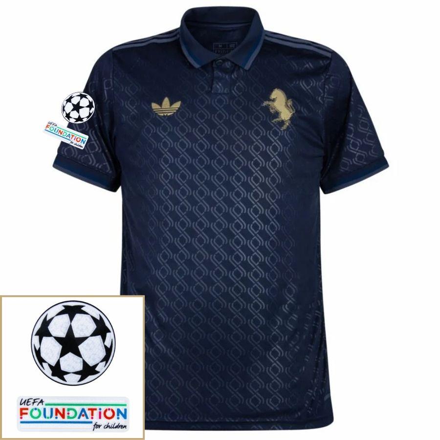 Juventus Third 2024/25 Patches Ucl Uefa Foundation (Official Printing)