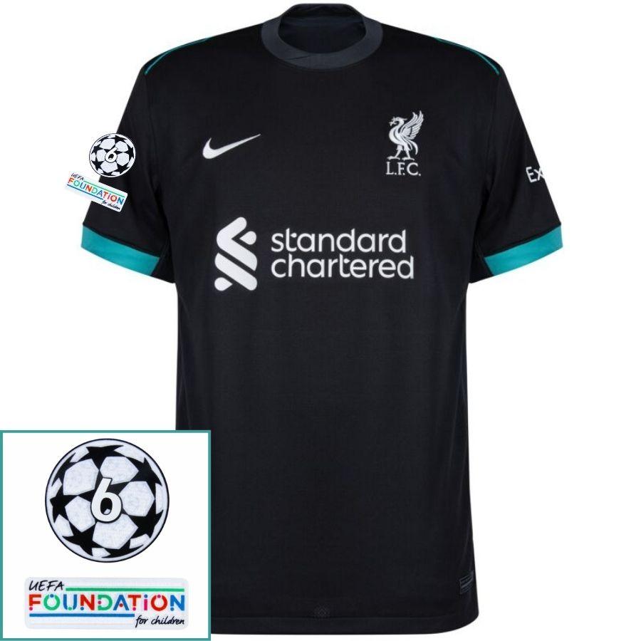Liverpool Szoboszlai 8 Away 2024/25 Patches UCL UEFA Foundation (Official Printing)