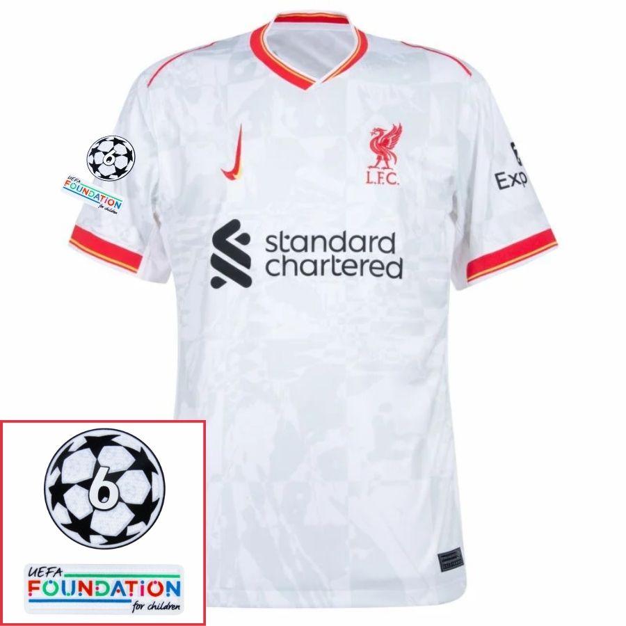 Liverpool Szoboszlai 8 Away 2024/25 Patches UCL UEFA Foundation (Official Printing)