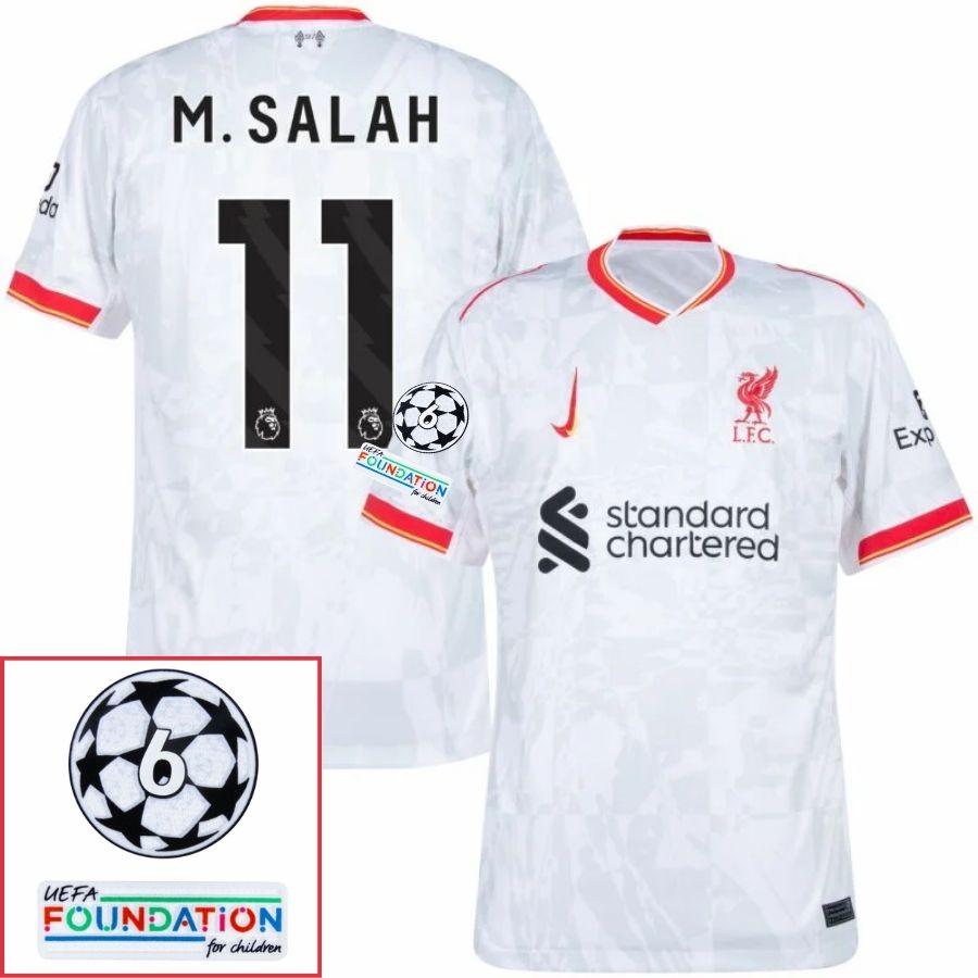 Liverpool Mohamed Salah 11 Away 2024/25 Patches UCL UEFA Foundation (Official Printing)