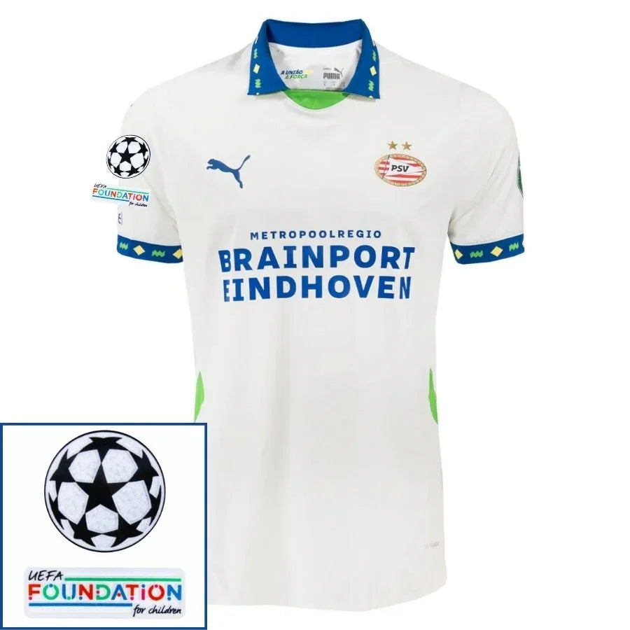 PSV Eindhoven Fan Jersey Third 2024/25 Patches UCL UEFA Foundation (Official Printing)