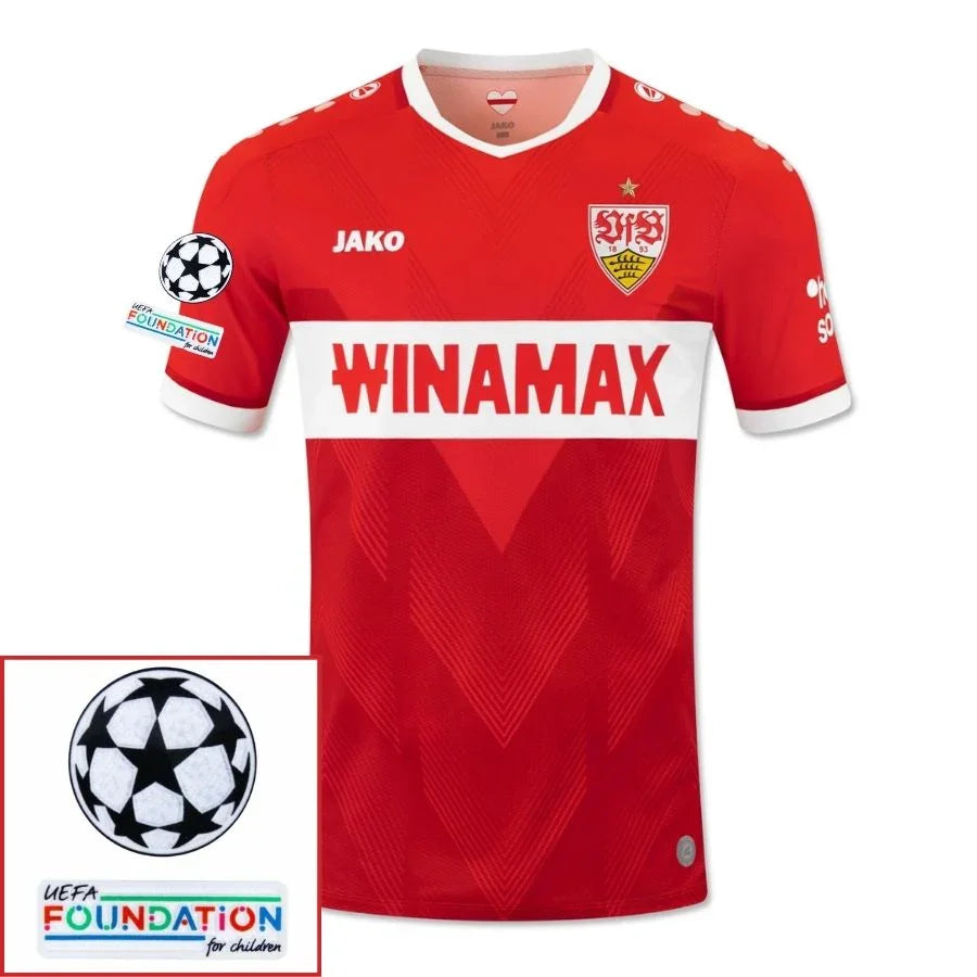VfB Stuttgart Away Fan Jersey 2024/25 Patches UCL UEFA Foundation (Official Printing)