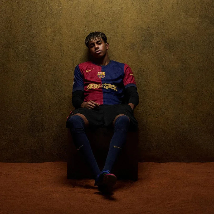 Barcelona Travis Scott Home Fan Jersey 2025/26 Spotify and FC Barcelona Collab With Travis Scott on a Special Cactus Jack