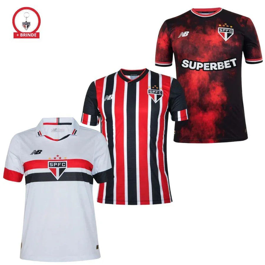 Kit 3 Jersey São Paulo Home, Away e Third 2024/25