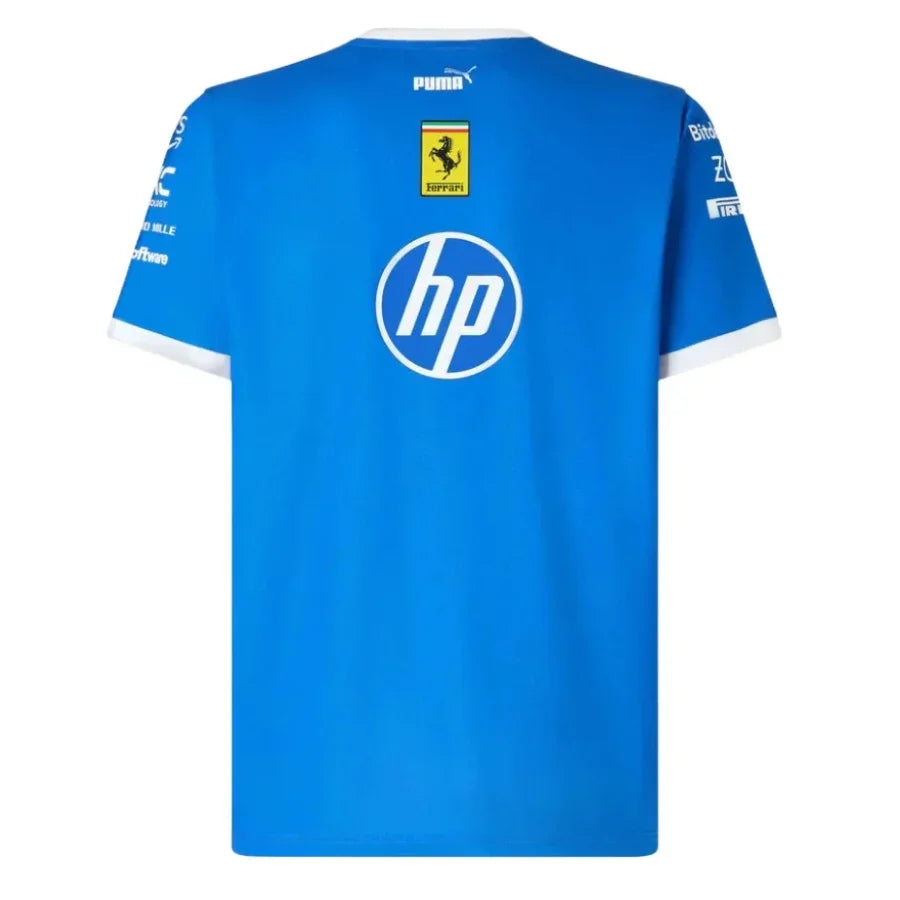 Scuderia Ferrari 2025 Team Monza T-Shirt - Formula 1 F1 Formula One Blue Scozia