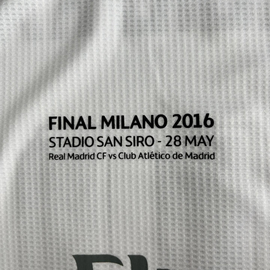 Retro Real Madrid 2015/16 Home Long Sleeve Final Milano 2016 Patches UCL 10 UEFA Respect