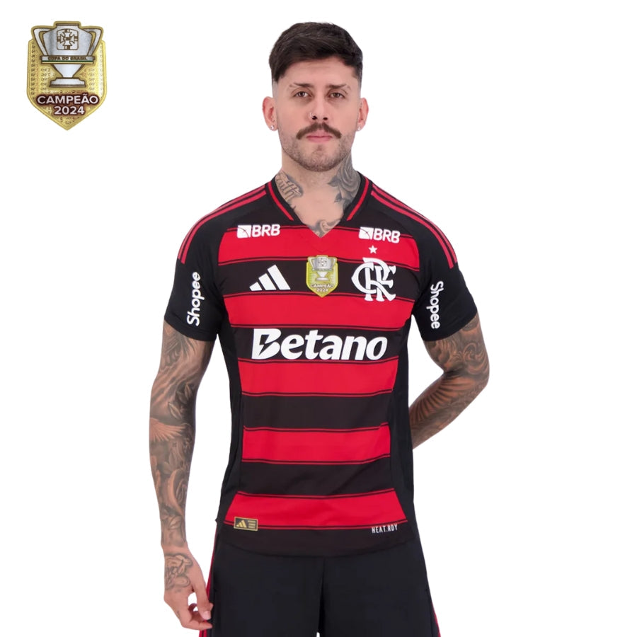 Flamengo Home Fan Jersey 2025/26 Patch and Sponsorships Official Printing