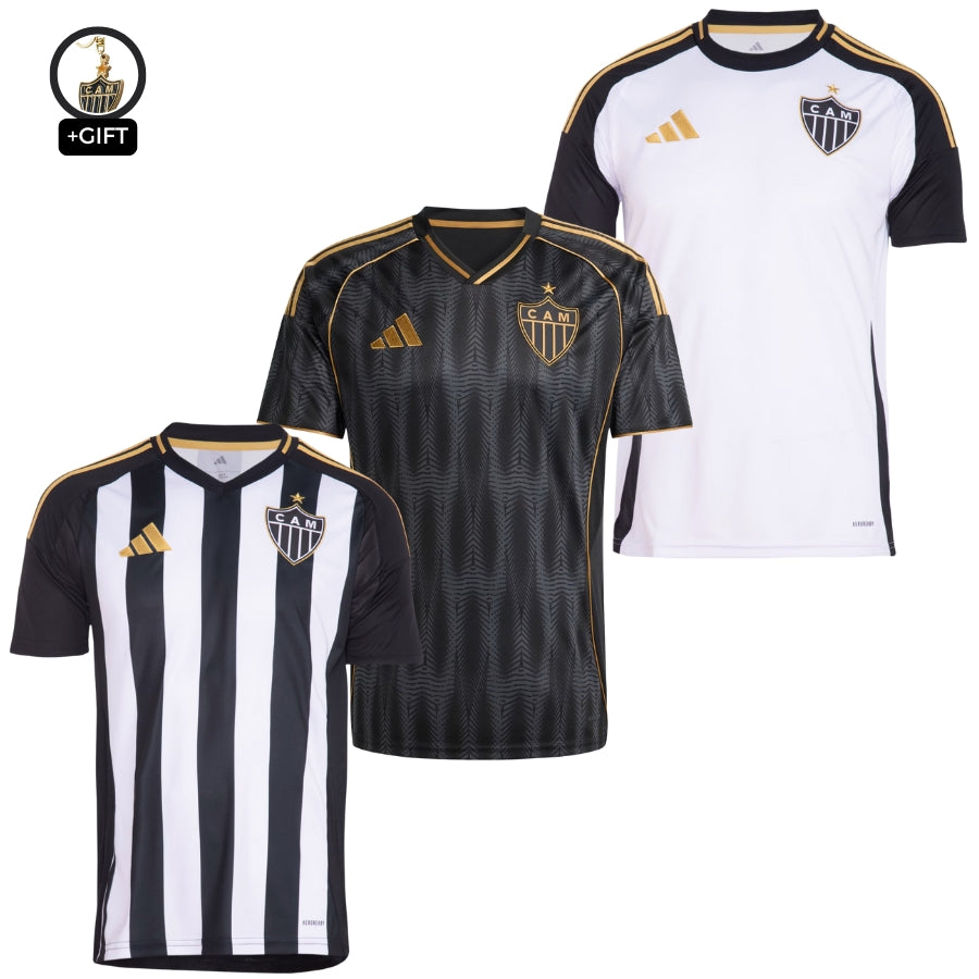 Atlético Mineiro Fan Jersey Home, Away e Third 2025/26 - Kit 3 Fan Jersey