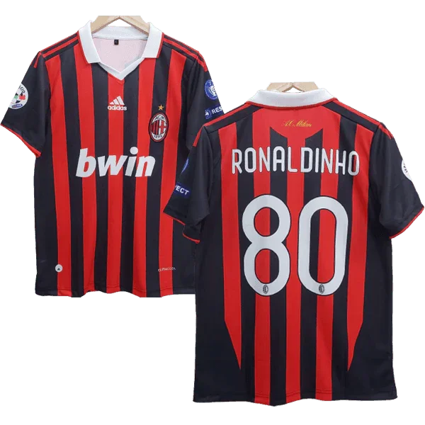 Ac Milan Ronaldinho Embroidery Retrô Jersey - Collection