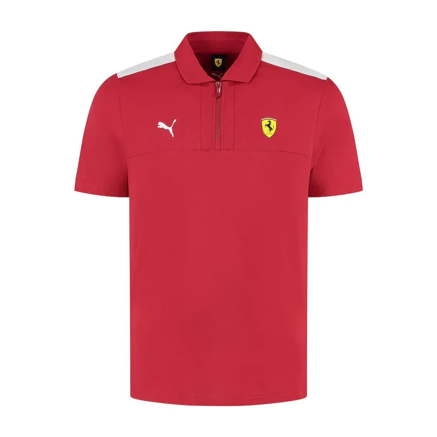 Scuderia Ferrari 2025 Team Zip Polo - Red Formula 1 F1 Formula One