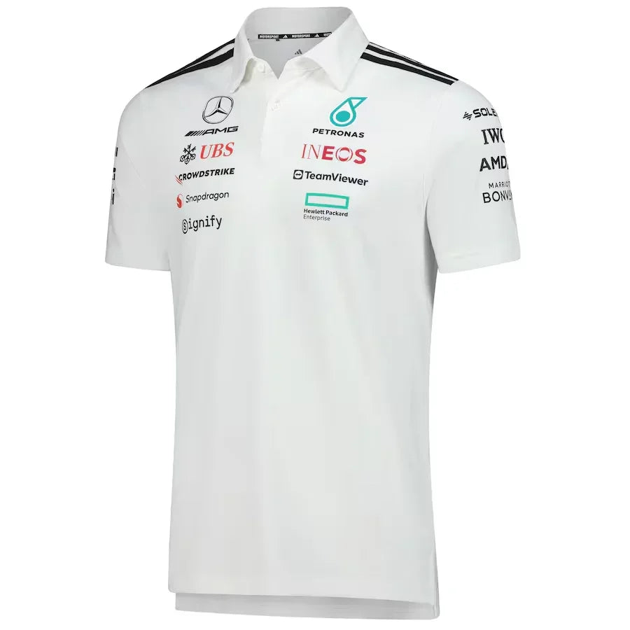 Mercedes-AMG Petronas F1 Team Adidas Wear Polo - White Formula 1 F1 Formula One