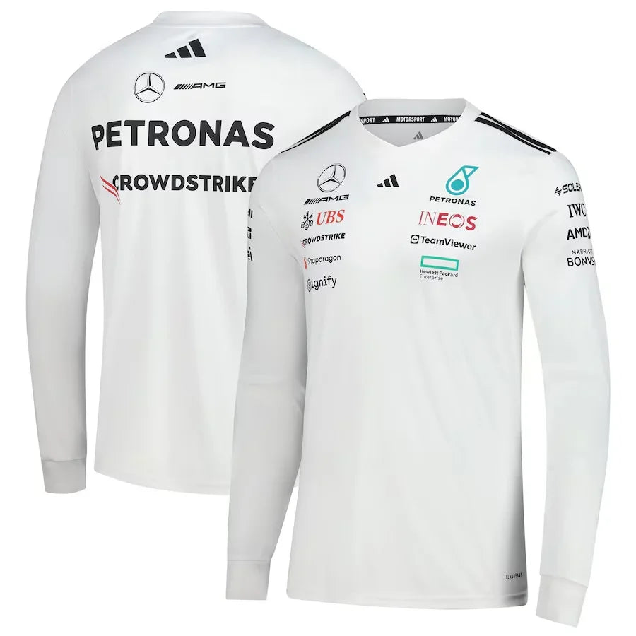 Mercedes-AMG Petronas F1 Team Adidas Long Sleeve Jersey - White Formula 1 F1 Formula One