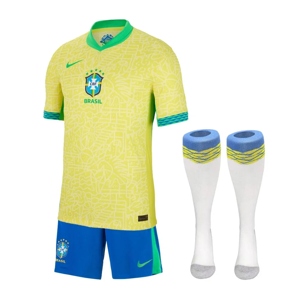 Kids Kit Brazil Home Jersey 2024/25