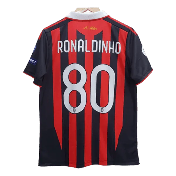 Ac Milan Ronaldinho Embroidery Retrô Jersey - Collection