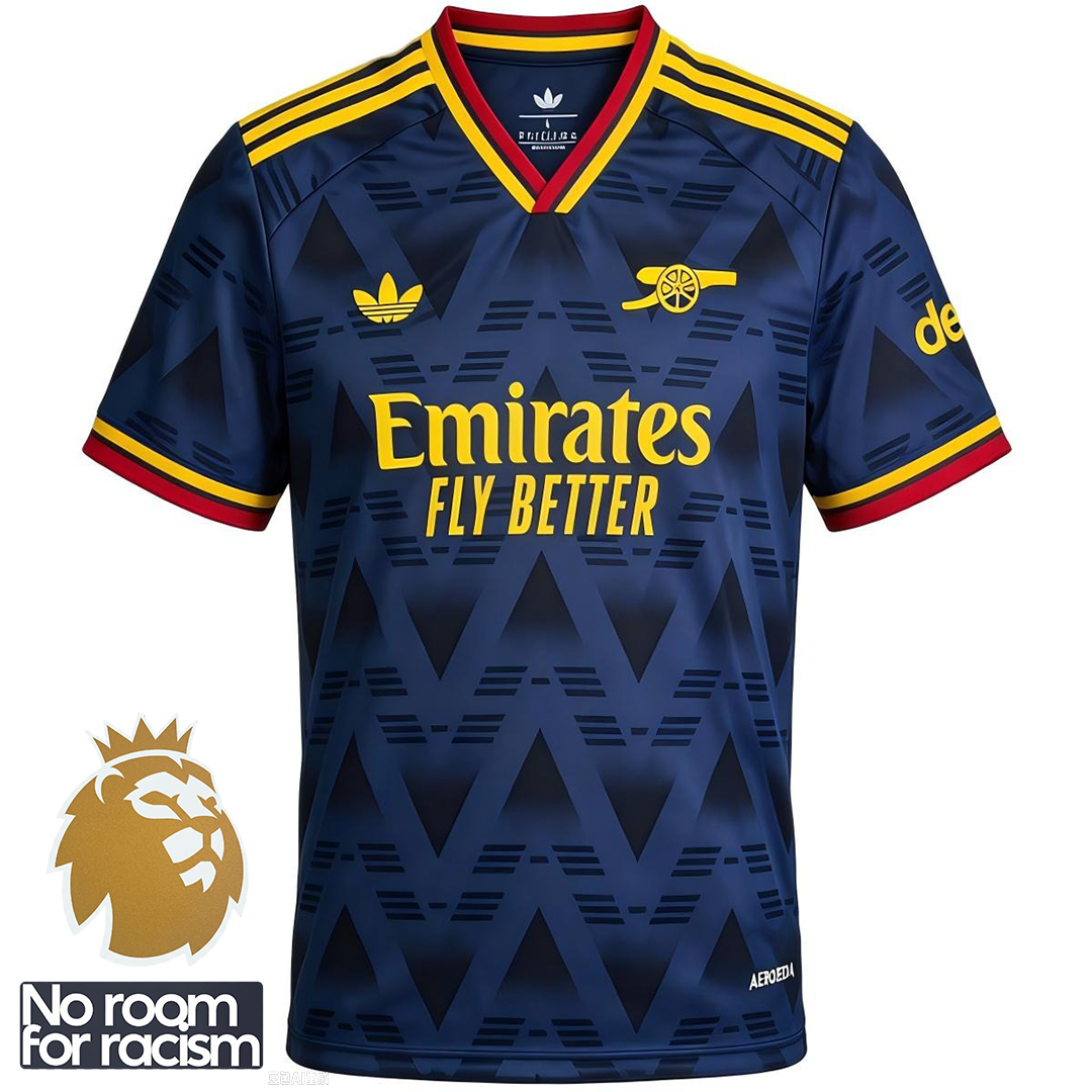 Arsenal Away Fan Jersey Shirt 2026/27 + Premier League Champion Badge(New) & No Room For Racism