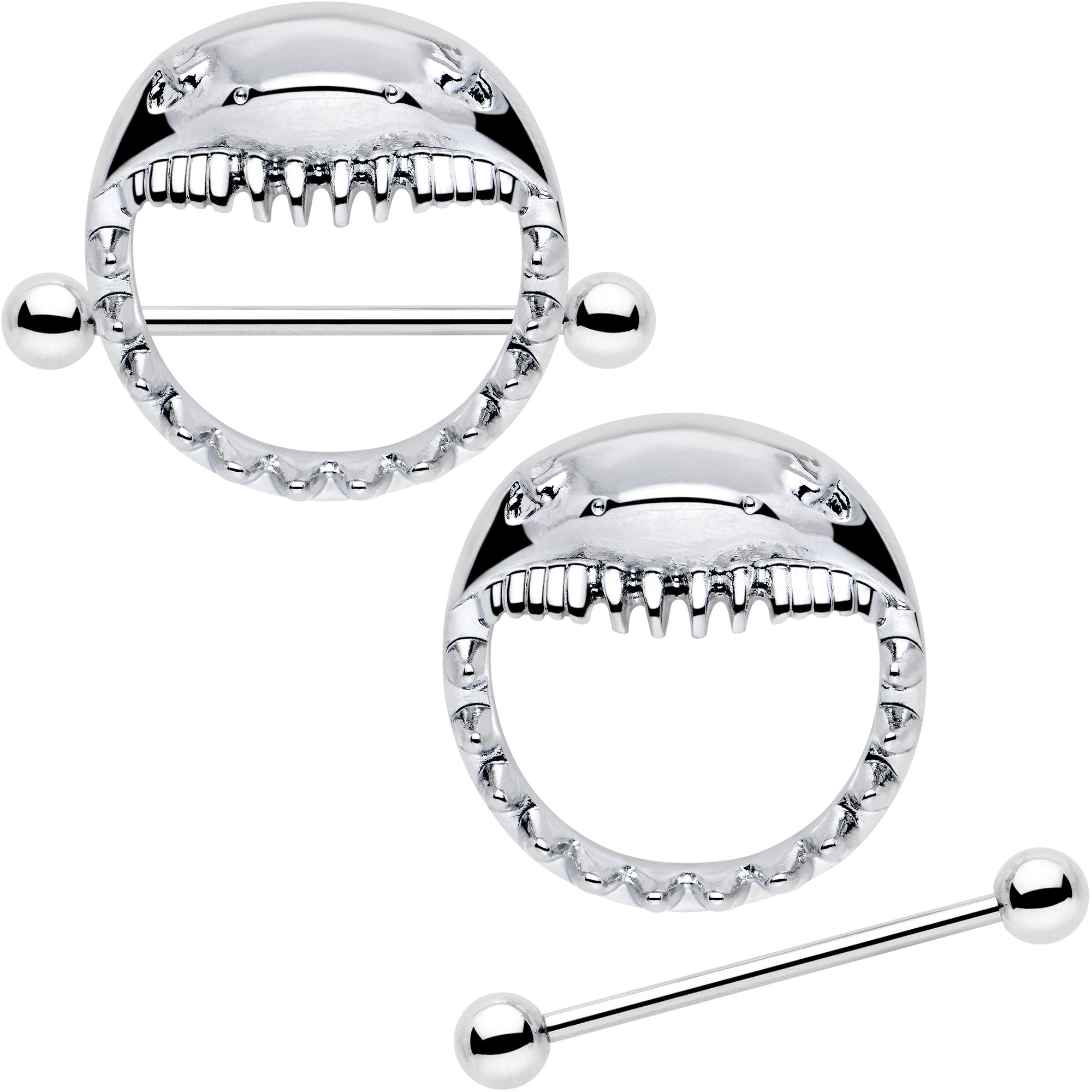 14G 9/16 Shark Bite Nipple Shield Set