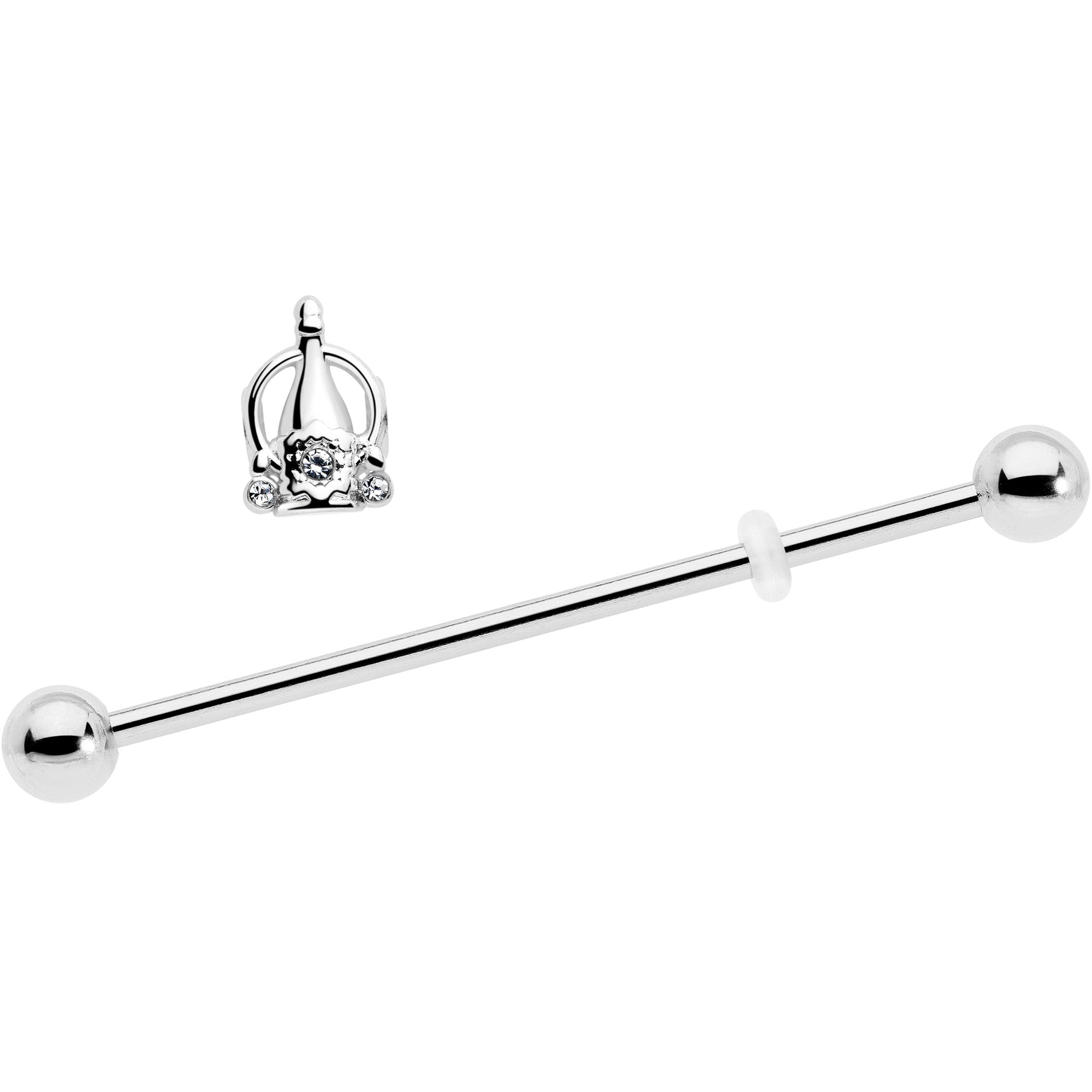 14G Clear Gem Champagne Dreams Industrial Barbell 38mm