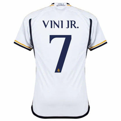 Real Madrid Home Fan Jersey 2023/24 Vini Jr. 7 Patch FIFA WCC Patch UCL UEFA Foundation Patches