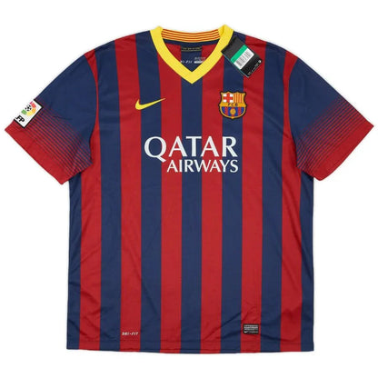 Messi #10 Barcelona Home Retro Jersey 2013/14