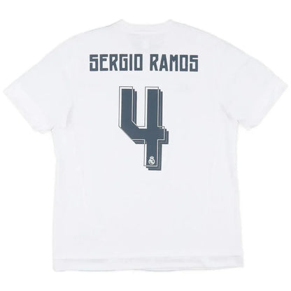 Sergio Ramos #4 Real Madrid Home Retro Jersey 2015/16