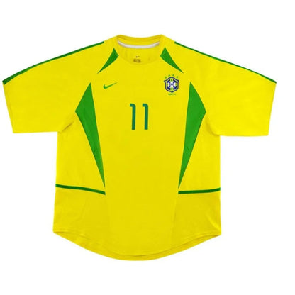 Brazil Home Retro 2002 World Cup Ronaldo Ronaldinho Rivaldo