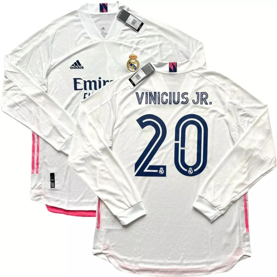 Real Madrid Home Long Sleeve Fan Jersey 2020/21 Vini Jr. 20