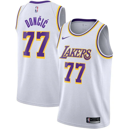Luka Dončić Los Angeles Lakers Nike Unisex Swingman Jersey - Icon Edition - Gol, Purple, White