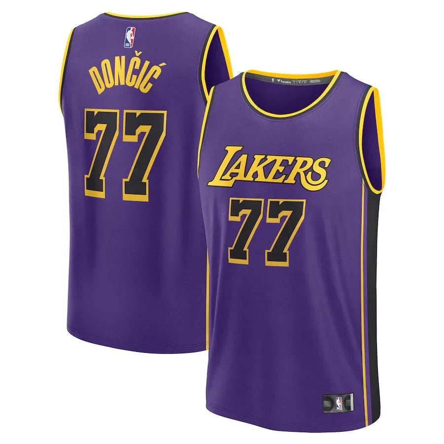 Luka Dončić Los Angeles Lakers Nike Unisex Swingman Jersey - Icon Edition - Gol, Purple, White