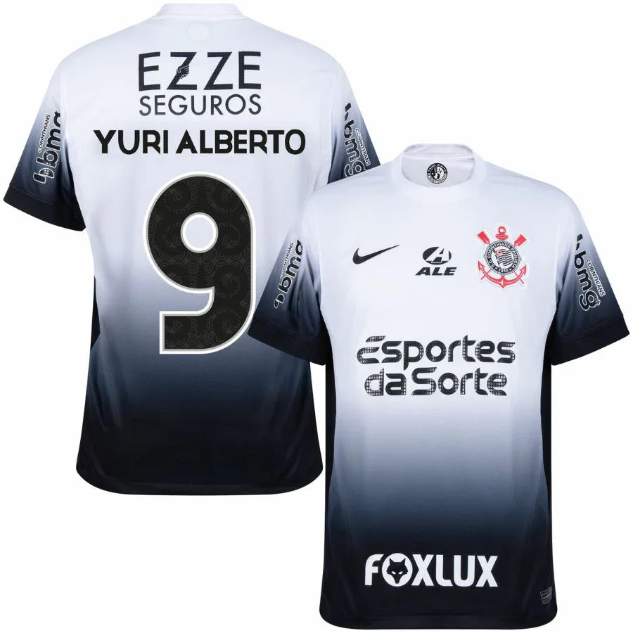 Corinthians Yuri Alberto 9 Home Fan Jersey 2024/25 Full Sponsor (Official Printing)