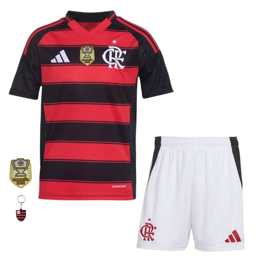 Kids Kit Flamengo Home Fan Jersey 2025/26