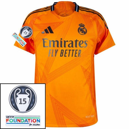 Real Madrid Vini JR. 7 Away Fan Jersey 2024/25 Patches UCL UEFA Foundation (Official Printing)