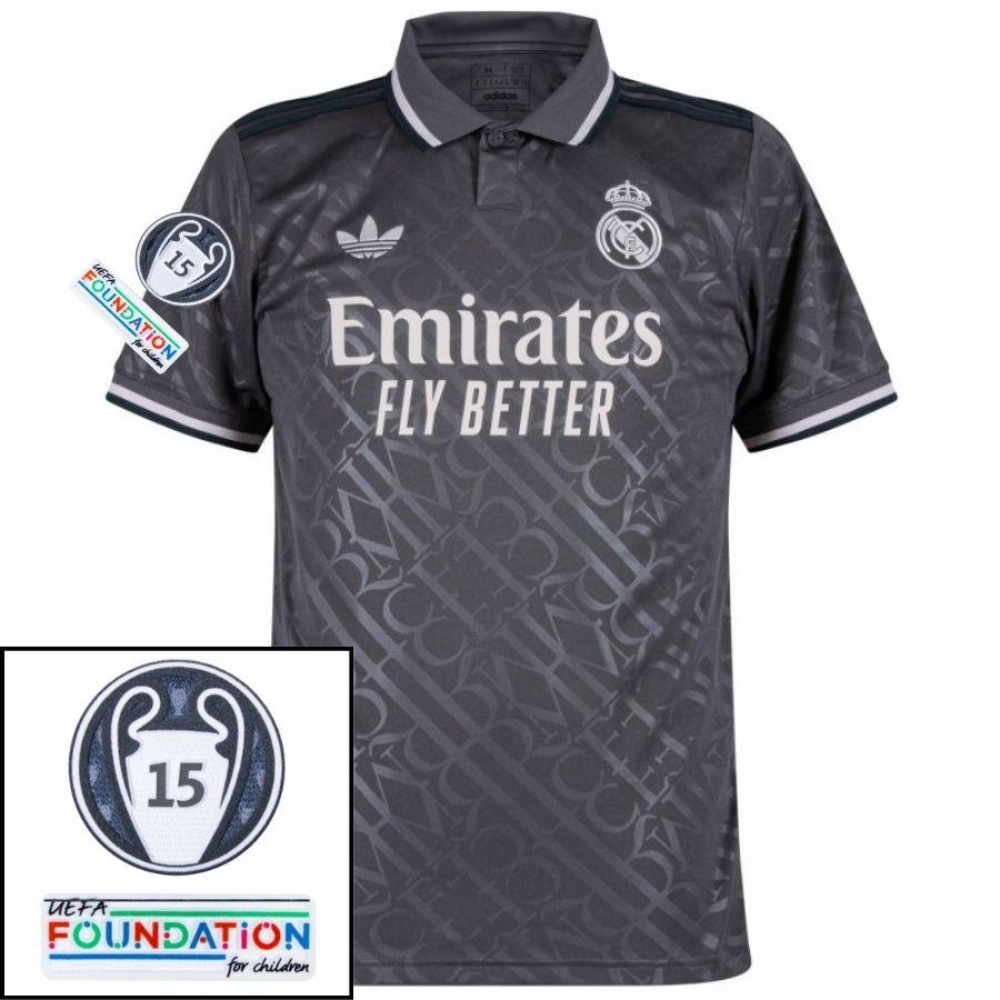Real Madrid Third Fan Jersey 2024/25 Patches Ucl Uefa Foundation (Official Printing)