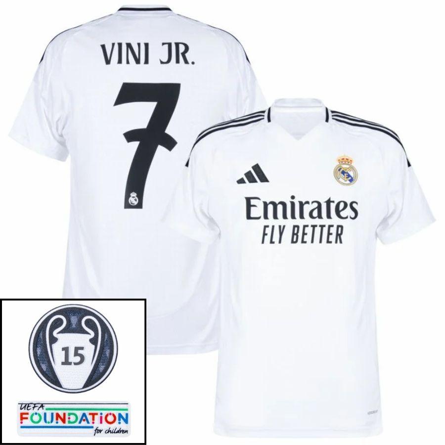 Real Madrid Home Fan Jersey 2024/25 Patches UCL UEFA Foundation (Official Printing)