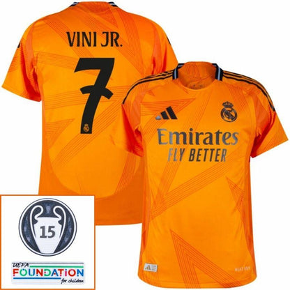 Real Madrid Away Fan Jersey 2024/25 Patches UCL UEFA Foundation (Official Printing)