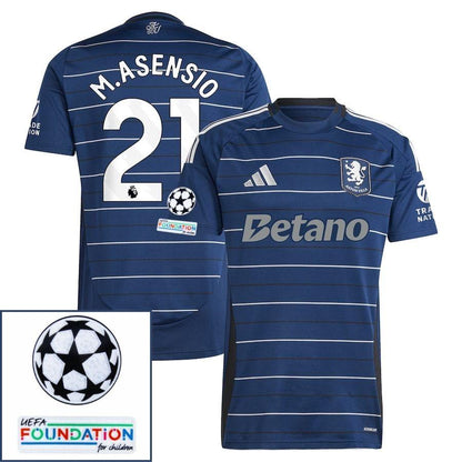 Aston Villa Marco Asensio 21 Third Fan Jersey 2024/25 Patches UCL UEFA Foundation (Official Printing)