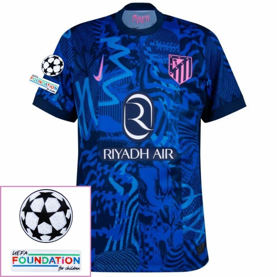 Atlético Madrid Julián Alvarez 19 Third Fan Jersey 2024/25 Patches UCL UEFA Foundation (Official Printing)