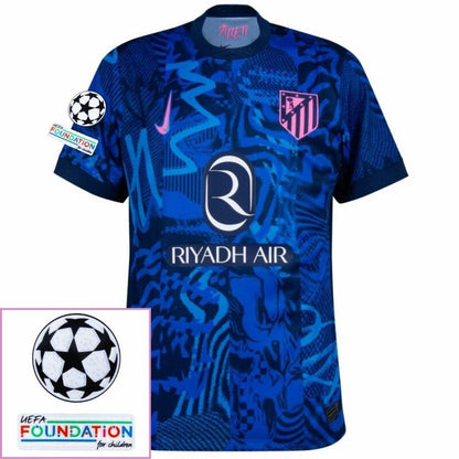 Atlético Madrid Griezmann 7 Third Fan Jersey 2024/25 Patches UCL UEFA Foundation (Official Printing)
