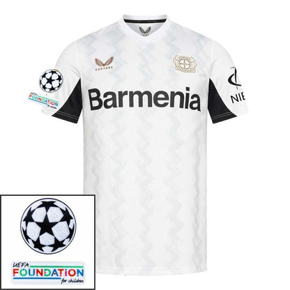 Bayer 04 Leverkusen Wirtz 10 Away Fan Jersey 2024/25 Patches UCL UEFA Foundation (Official Printing)