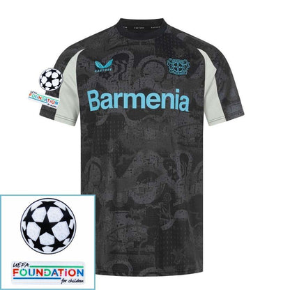 Bayer 04 Leverkusen Wirtz 10 Third Fan Jersey 2024/25 Patches UCL UEFA Foundation (Official Printing)