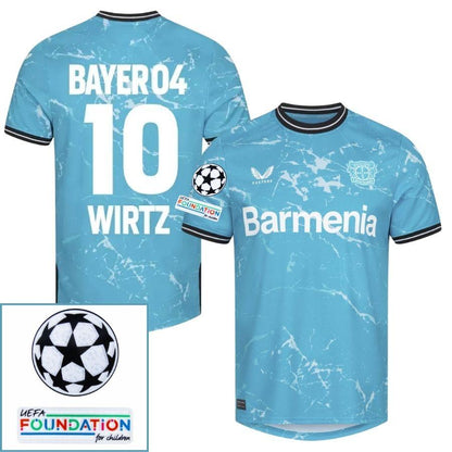 Bayer 04 Leverkusen Third Fan Jersey 2024/25 Patches UCL UEFA Foundation (Official Printing)