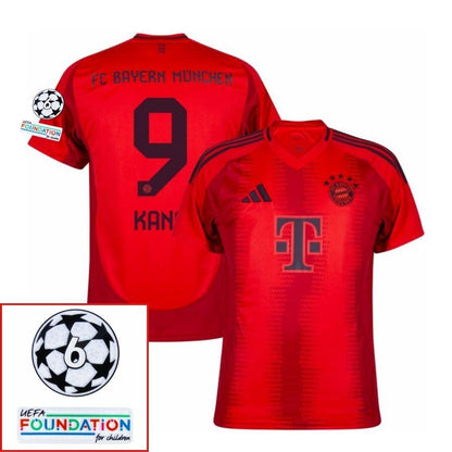 Bayern München Harry Kane 9 Home Fan Jersey 2024/25 Patches UCL UEFA Foundation (Official Printing)