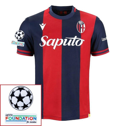 Bologna Home Fan Jersey 2024/25 Patches UCL UEFA Foundation (Official Printing)